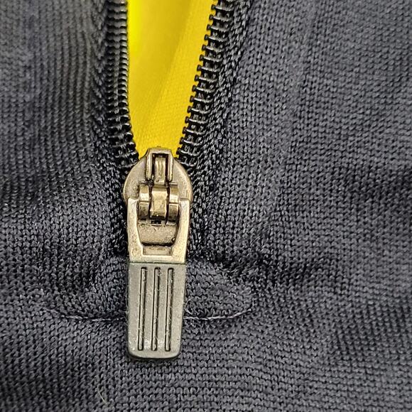 ADIDAS Quarter Zip Track Jacket Large 22x28 Blue Yellow - Picture 13 of 16